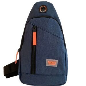 NWT SPORTS One Shoulder Sling Slant Cross Chest Men Women Unisex Denim Blue Bag